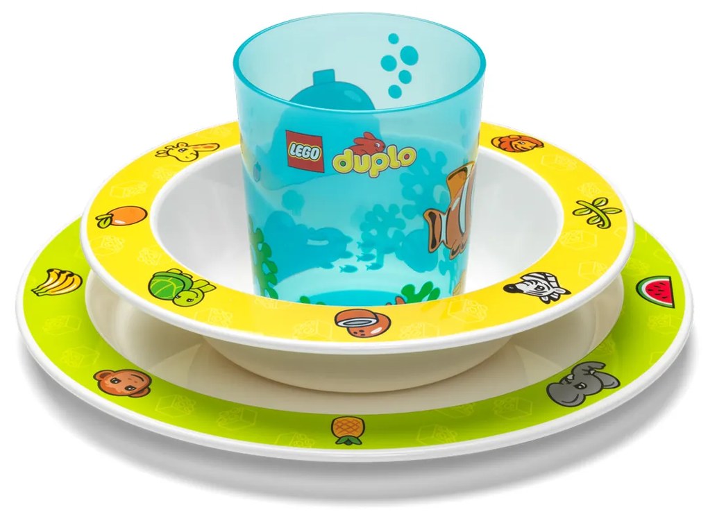 Set piatti e bicchiere bambino Duplo Lego