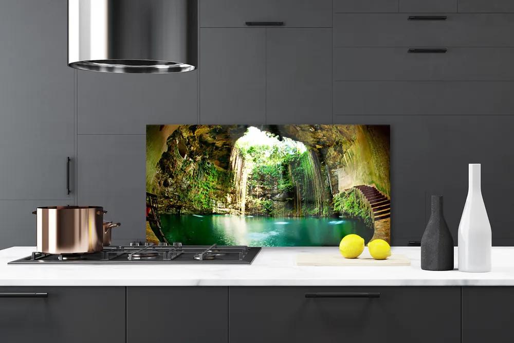 Pannello cucina paraschizzi Paesaggio della cascata 100x50 cm