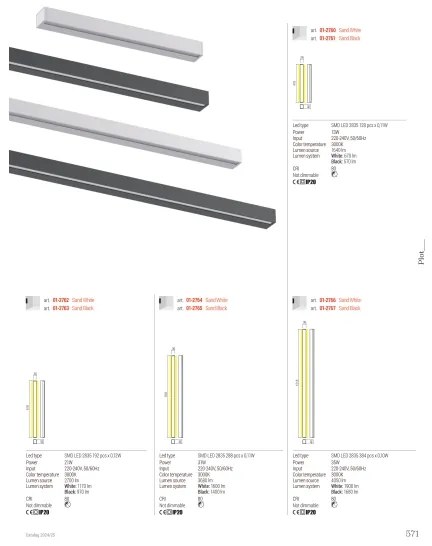 Redo 01-2762 - Applique da parete PLOT LED/21W/230V 60 cm bianco