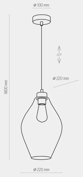 Lampadario su corda TULON 1xE27/60W/230V
