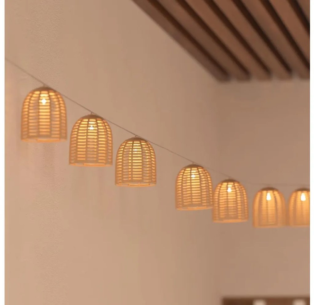 Atmosphera - Catena decorativa solare a LED AIA 10xLED 3,35m IP44 bianco caldo