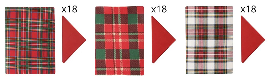 Set tovaglia natalizia 140x360 cm con 18 tovaglioli