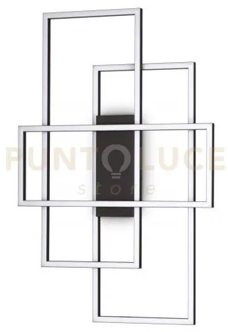 Frame plaoniera rettangoli led 3000k  33w  3550 lm nero 41cm
