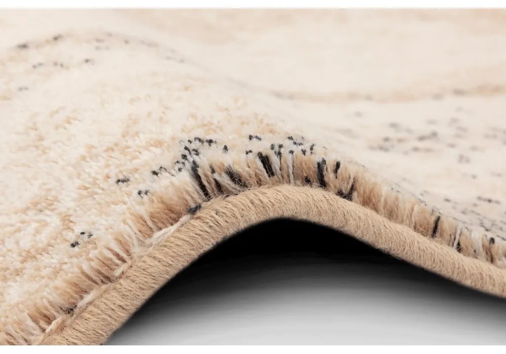 Tappeto in lana beige 133x180 cm Eddy - Agnella