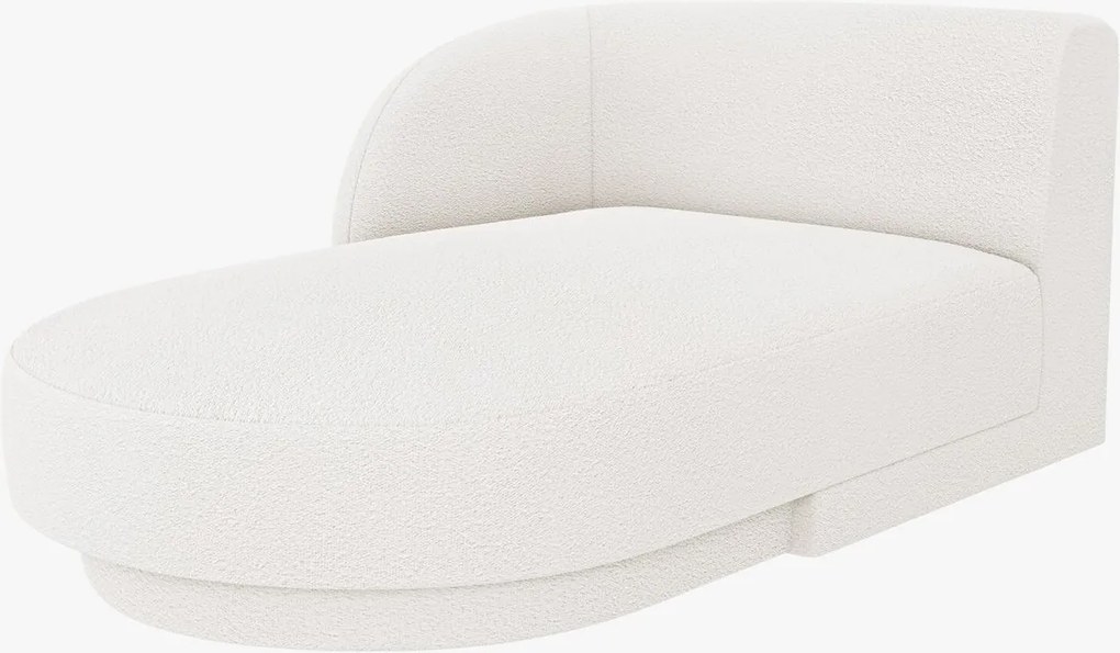 Chaise longue modulare Miley con bracciolo in bouclé – L156 cm