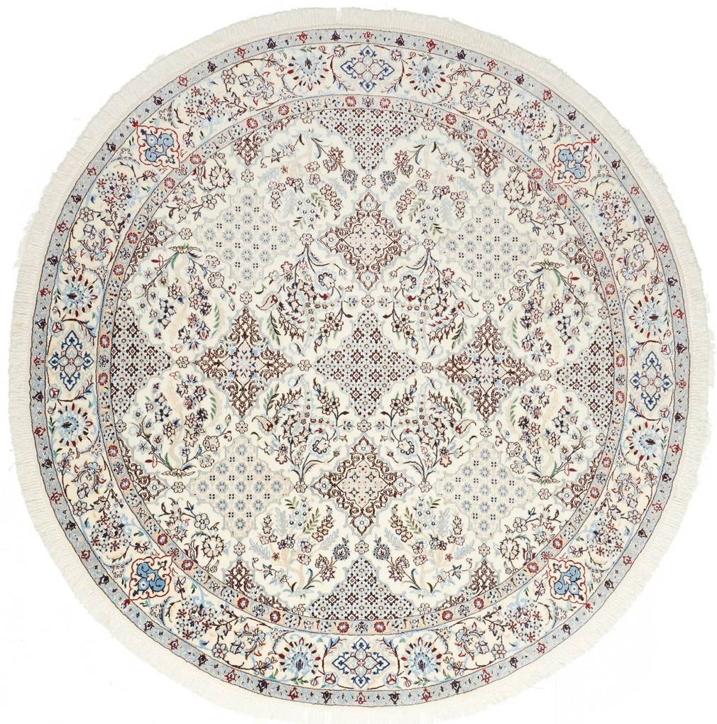 Nain Tappeto 200 x 200 Beige (Iran) Annodato A Mano