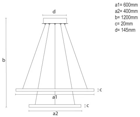 Lampadario dimmerabile su cavo LED/55W/230V 3000-6500K Ø 60 cm + telecomando
