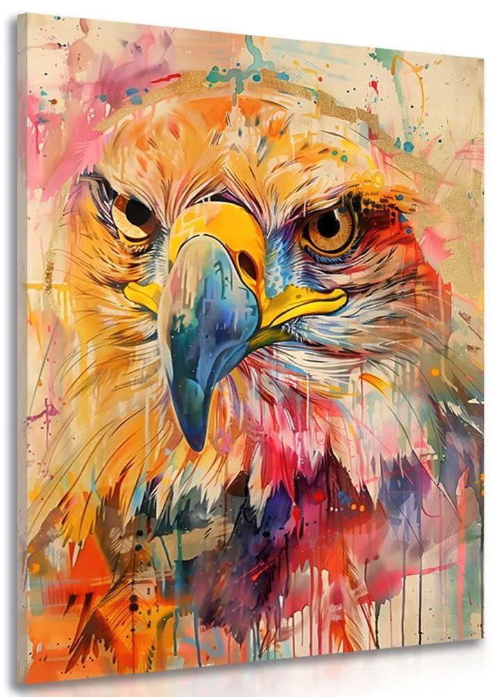 Stampa su tela – Aquila con imitazione di pittura