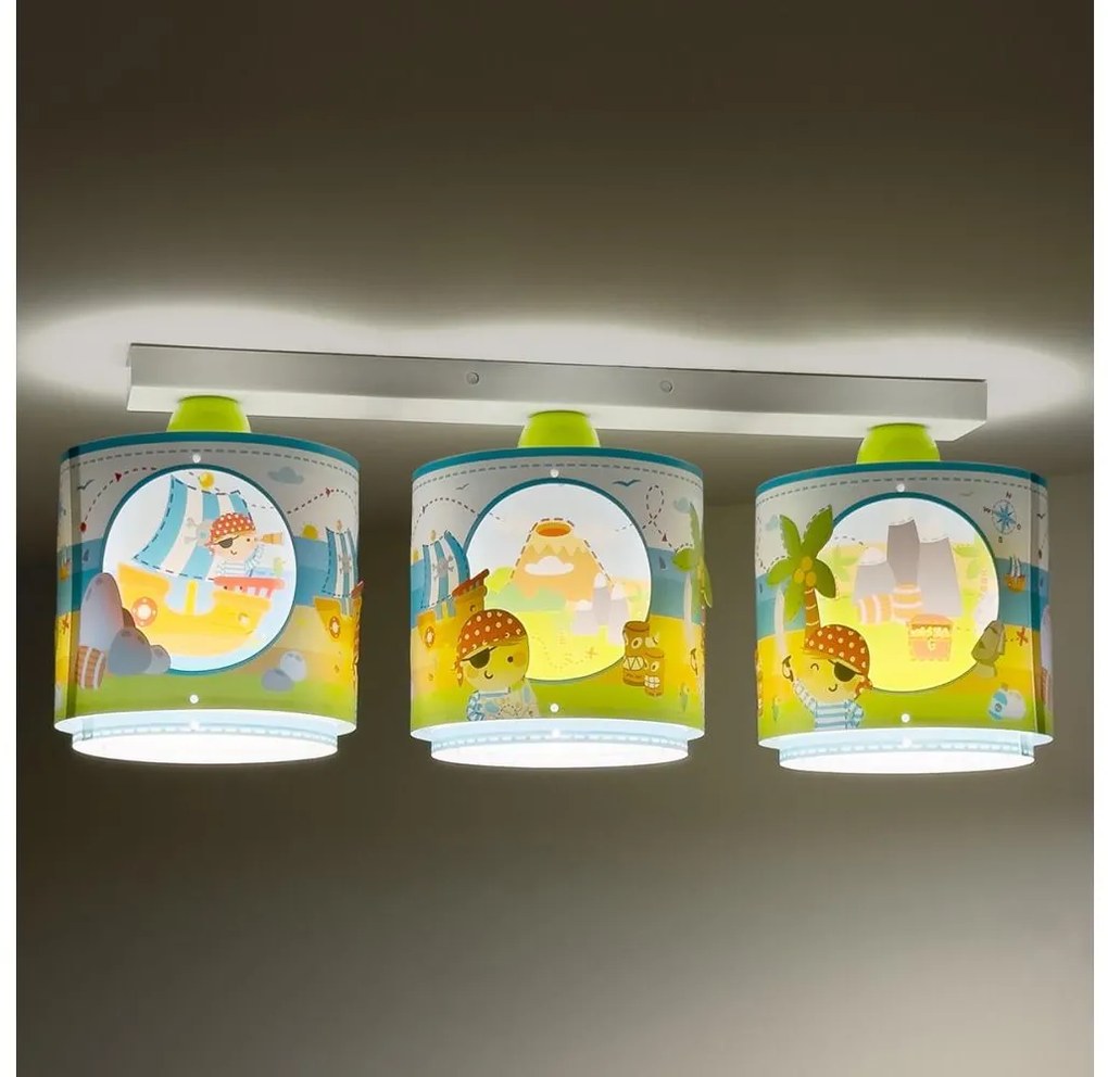 Dalber 60653 - Plafoniera per bambini PIRATA ISLAND 3xE27/15W/230V