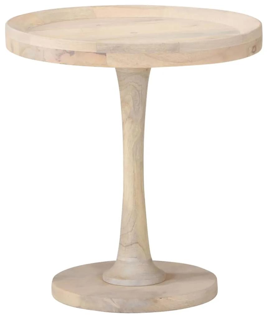 Tavolino di Servizio Ø50x55 cm in Legno Massello di Mango