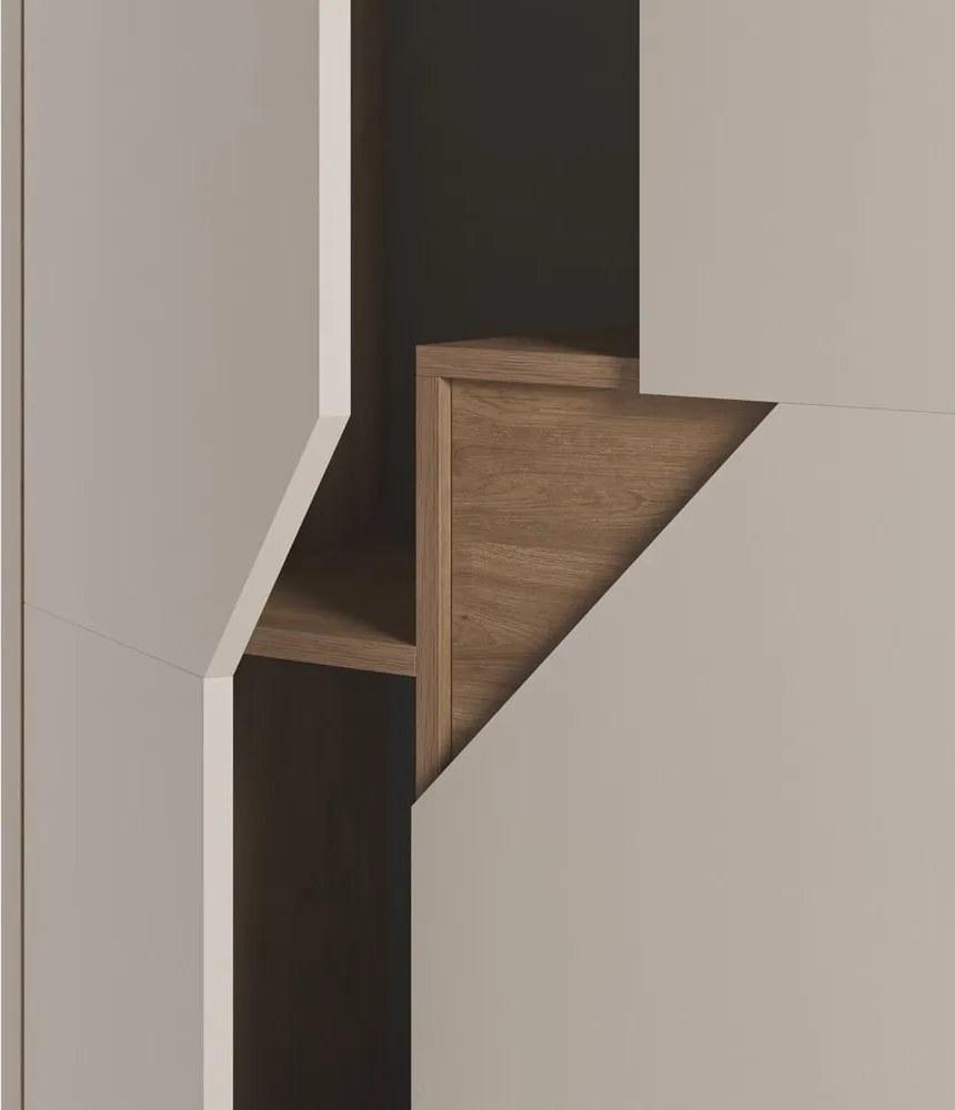 Cassettiera effetto rovere in colore crema-naturale 85x120x40 cm Lilou - Marckeric