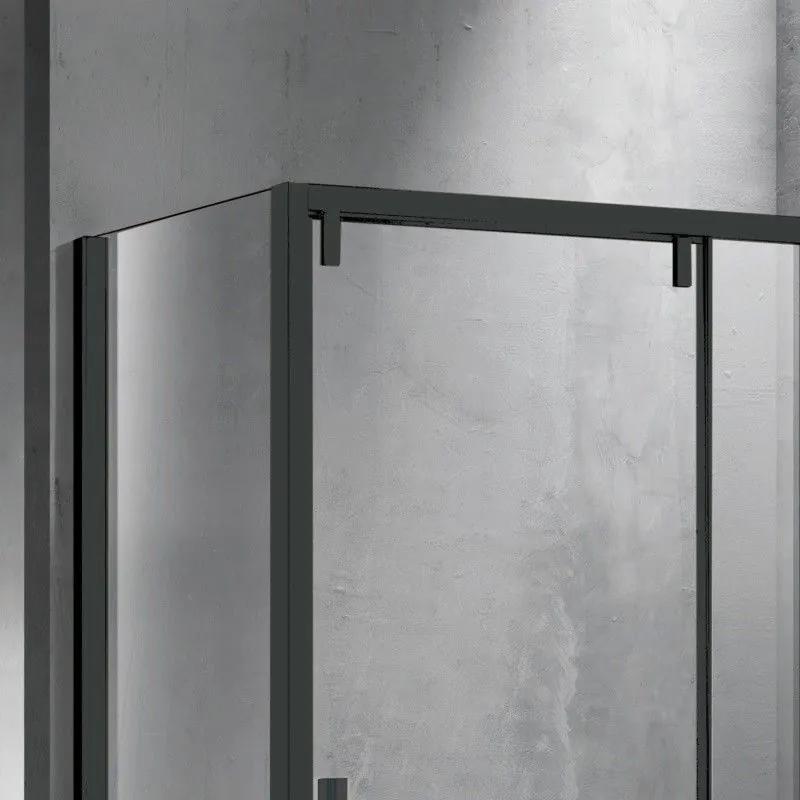 Kamalu - box doccia 70x120 scorrevole con lato fisso telaio nero | ksa5000b