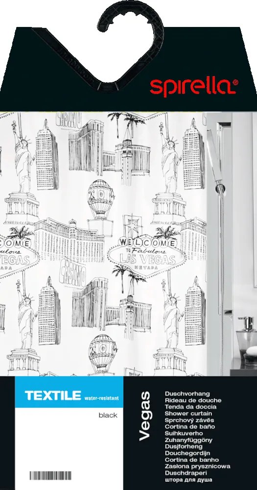 Tenda per doccia 180x200 cm Vegas – Spirella