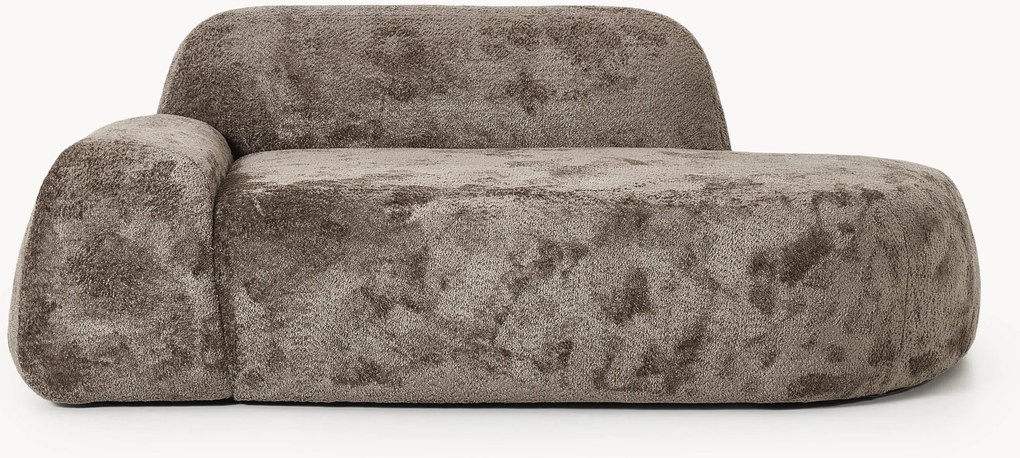 Divano 2 posti in teddy bouclé con chaise longue Wolke