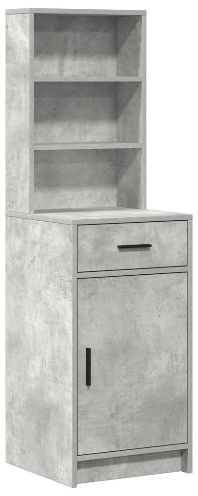 Set da toeletta a 2 pezzi con led in legno ingegnerizzato grigio cemento