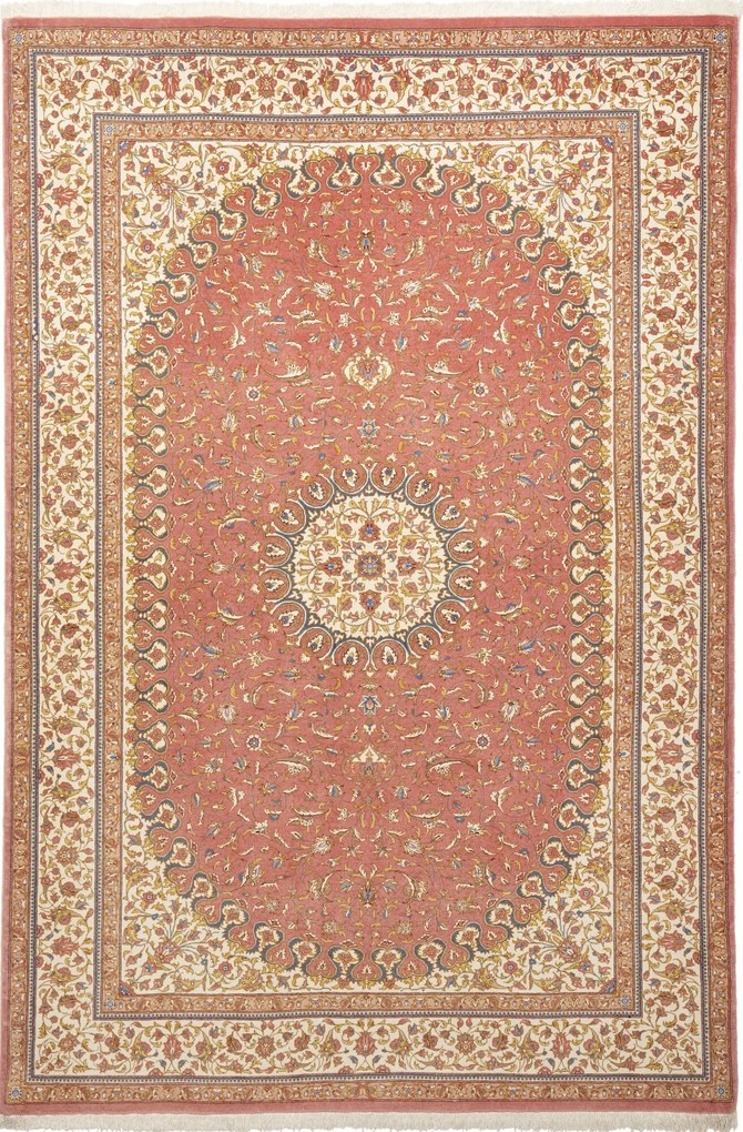 Isfahan Tappeto 140x200 Rosso (Iran) Annodato A Mano