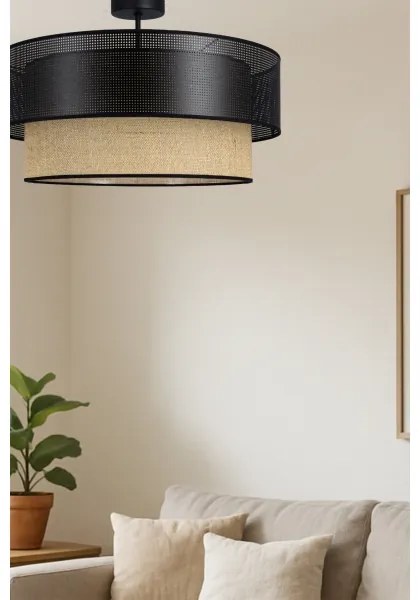 Plafoniera BORHO 1xE27/60W/230V nero/iuta