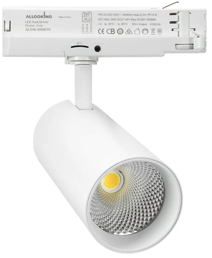 Faro LED 40W Trifase CCT Bianco Variabile Angolo 38/60° dimm. TRIAC Colore Bianco Variabile CCT