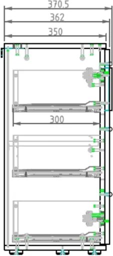 Credenza 120 Cm 2 Ante 3 Cassetti Listelli Rovere Toll Bianco Opaco