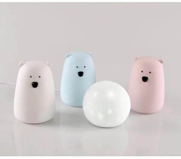 Lampada touch LED RGB per bambini BEAR LED/0,8W/5V bianca + USB