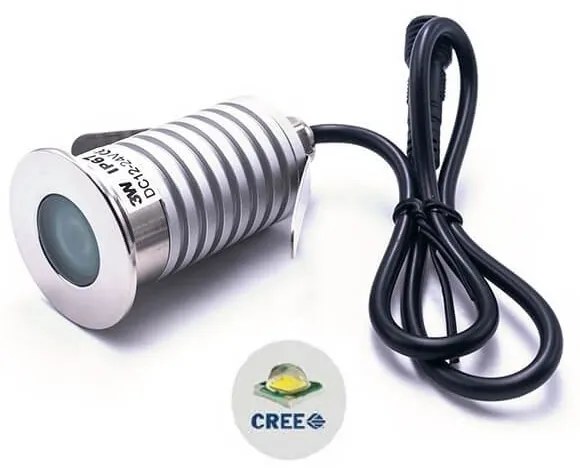 Faretto Segnapasso LED 3W, IP67, Acciaio Inox Professional Colore  Bianco Caldo 2.700K