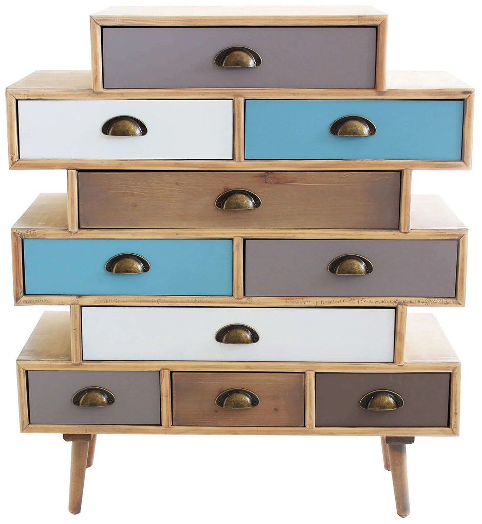 ADELINE - mobiletto 10 cassetti in mdf multicolor