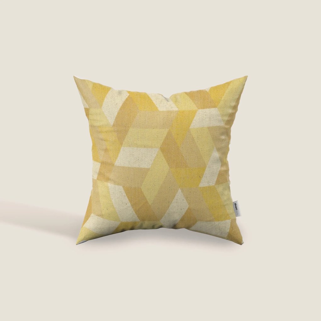 Unreal cuscini a fantasia geometriche in tessuto idrorepellente disponibile in diverse colorazioni giallo