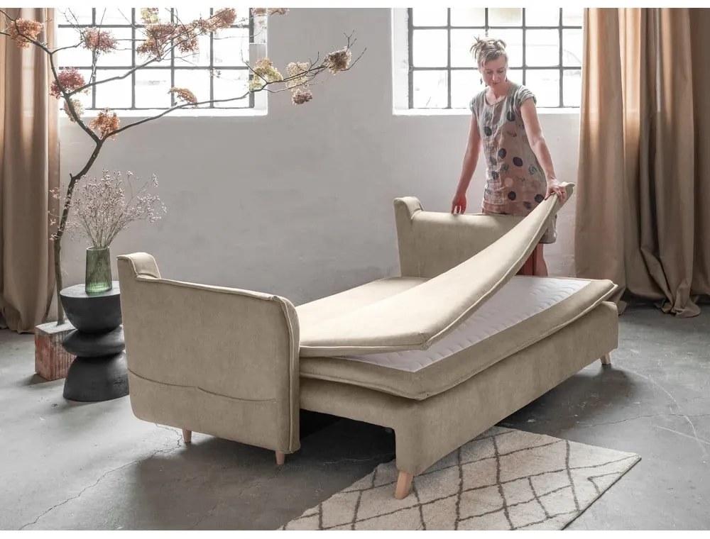 Divano in velluto beige 225 cm Charming Charlie - Miuform