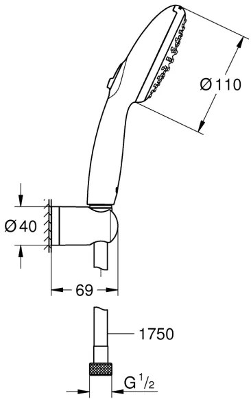 GROHE 279502431 - Set doccia VITALIO START 110 110 mm nero