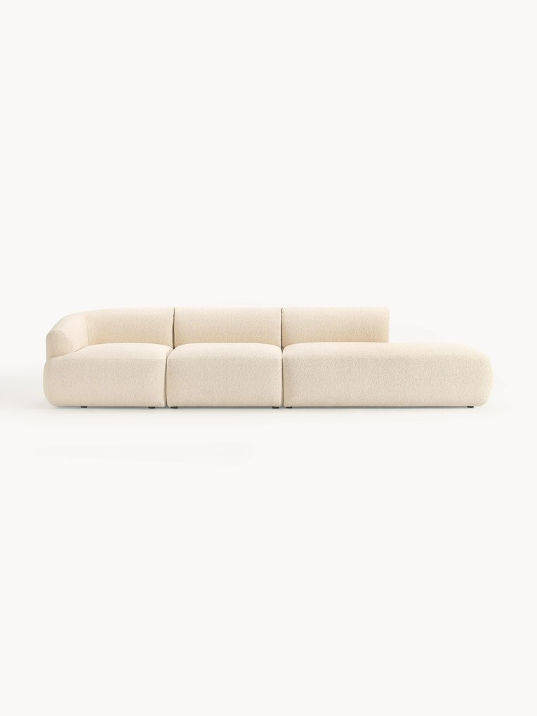 Chaise longue componibile 4 posti in bouclé Sofia