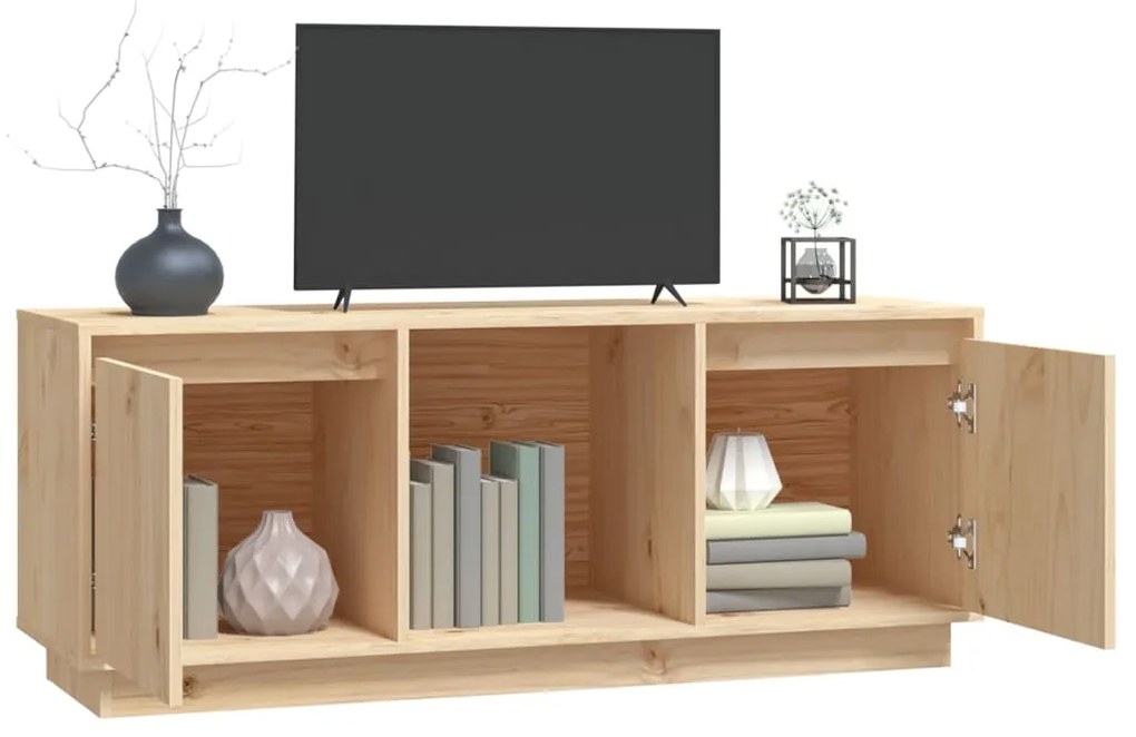 Mobile porta tv 110,5x35x44 cm in legno massello di pino