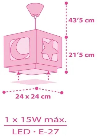 Dalber 63232S - Lampadario per bambini MOON LIGHT 1xE27/60W/230V