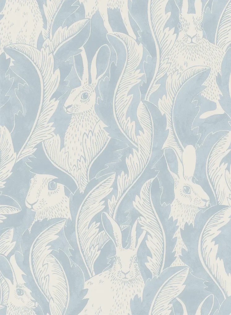 Långelid / von Brömssen Carta da parati Hares in Hiding - Smokey Blue