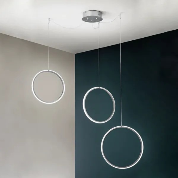 Lampada sospensione LED 43W - moderno CIRCUS argento 111 cm