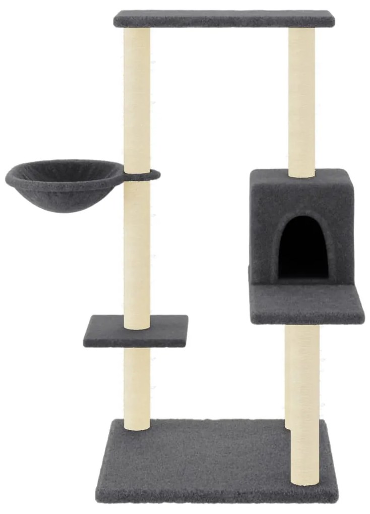 Albero per gatti con tiragraffi in sisal grigio scuro 95 cm