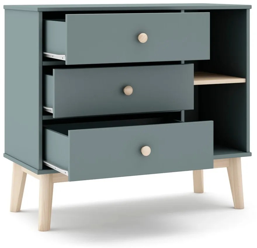 Cassettiera per bambini verde polveroso 90x81x40 cm Esteban – Marckeric