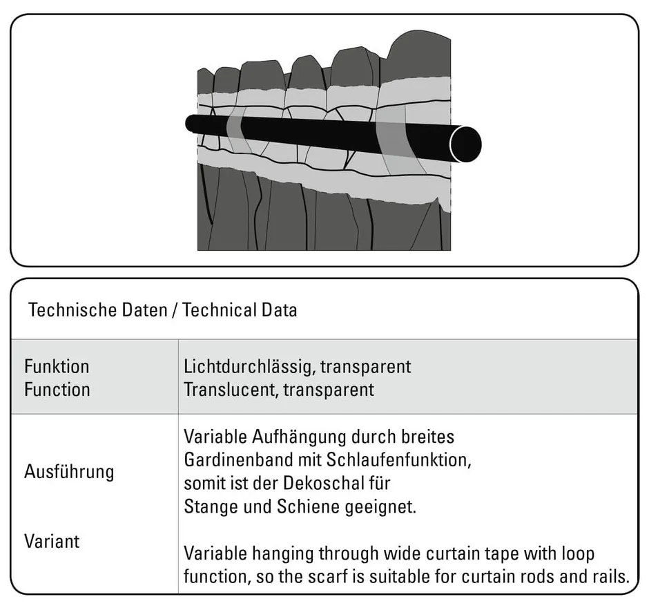 Tenda bianca 245x140 cm Dolly-Voile - Gardinia