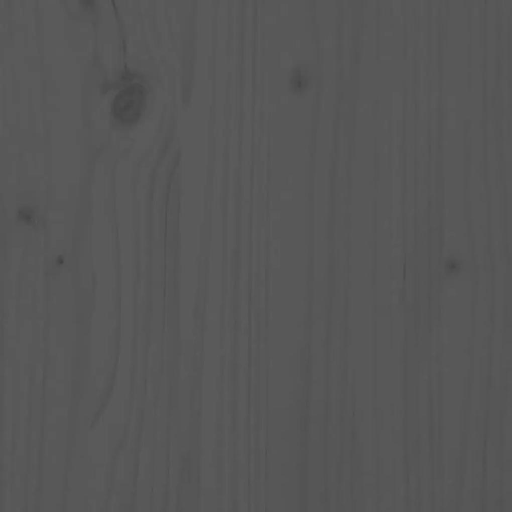 Testiera per letto grigia 124x6x82,5 cm legno massello di pino