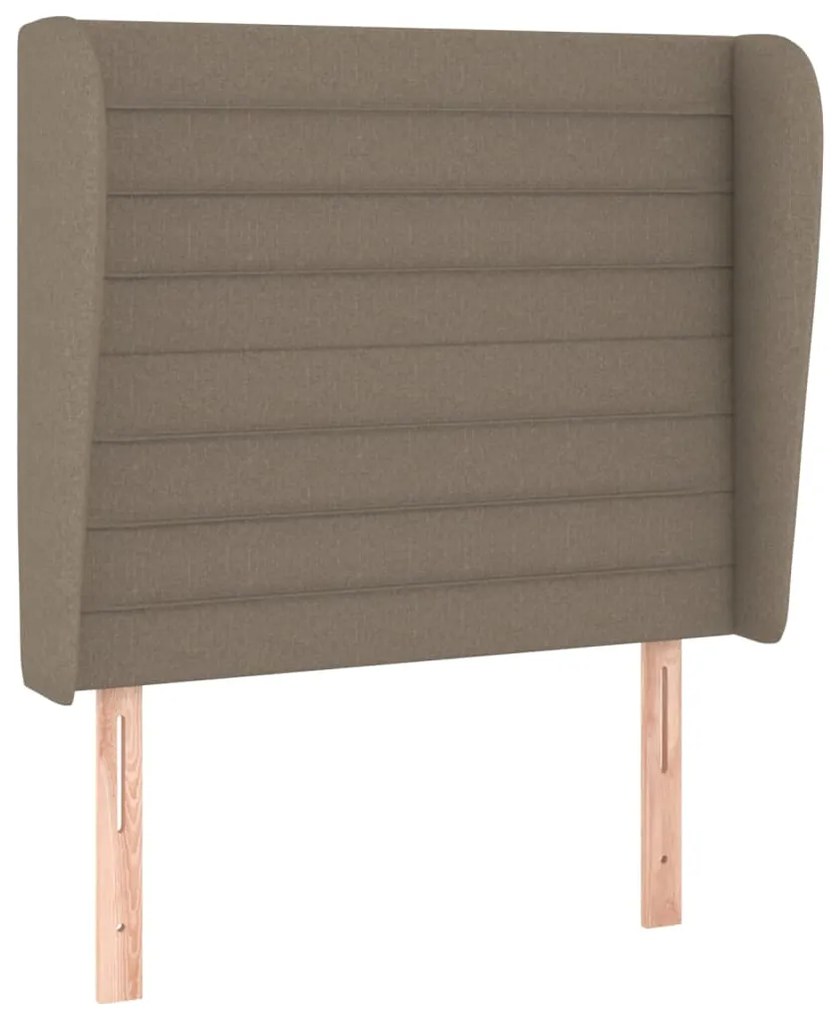 Testiera ad orecchio tortora 103x23x118/128 cm in tessuto