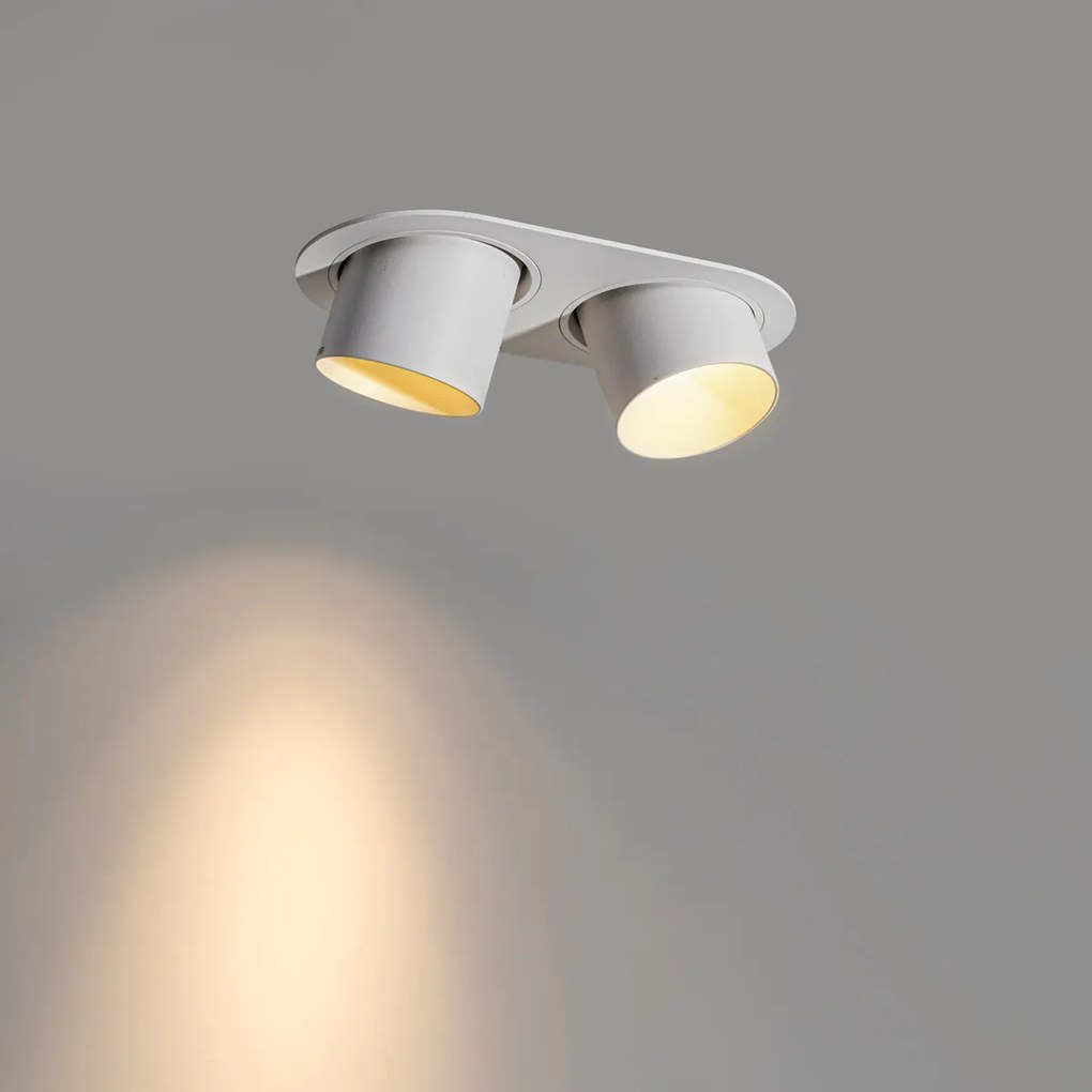 Faretto da incasso rotondo bianco GU10 70 mm orientabile a 2 luci - Installa