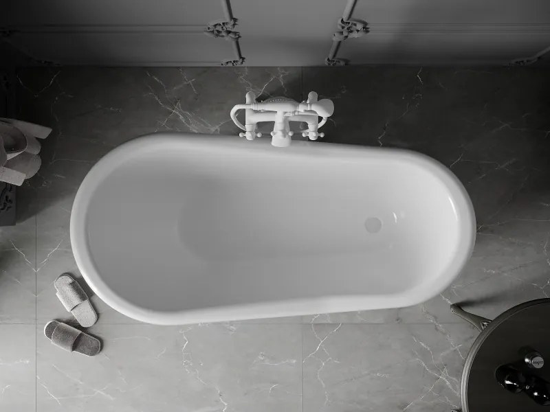 Mexen Retro vasca da bagno free-standing 150 x 73 cm, bianca, gambe bianche - 53251507300-20