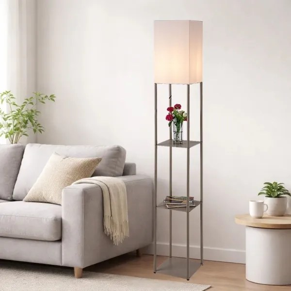Brilagi - Lampada da terra con ripiani GRADUS 1xE27/40W/230V 150 cm grigia/beige
