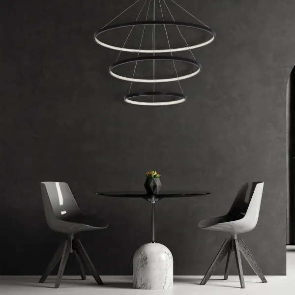 Lampadario LED a sospensione con filo LEA LED/60W/230V 4000K diametro 80 cm nero