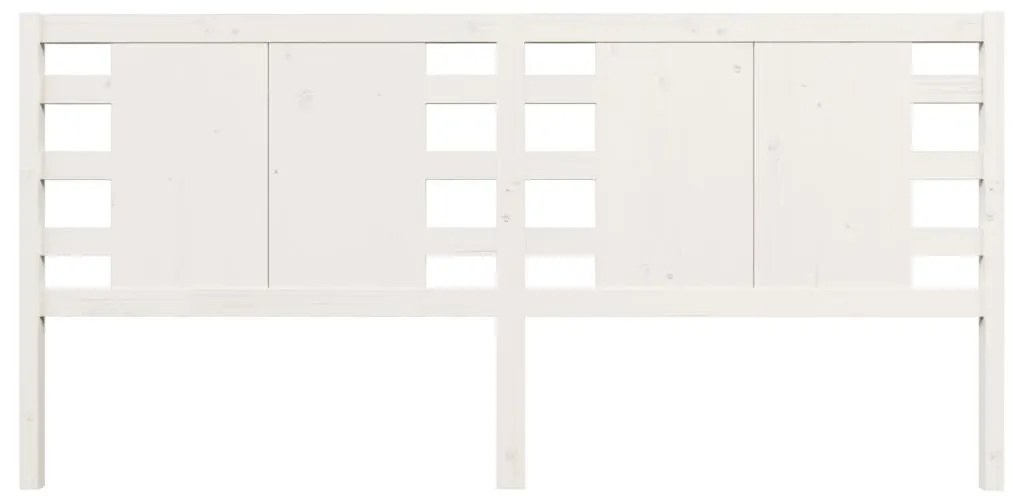 Testiera per letto bianca 141x4x100cm in legno massello di pino