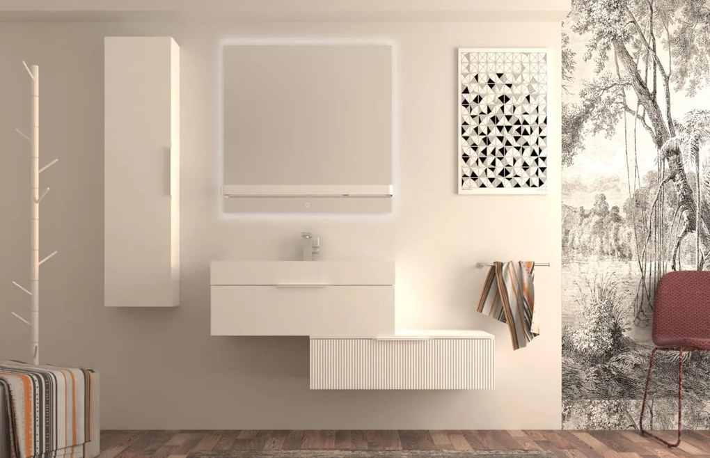 Specchio con illuminazione integrata Modula BADEN HAUS L 90 x H 90 x P 3 cm con touch