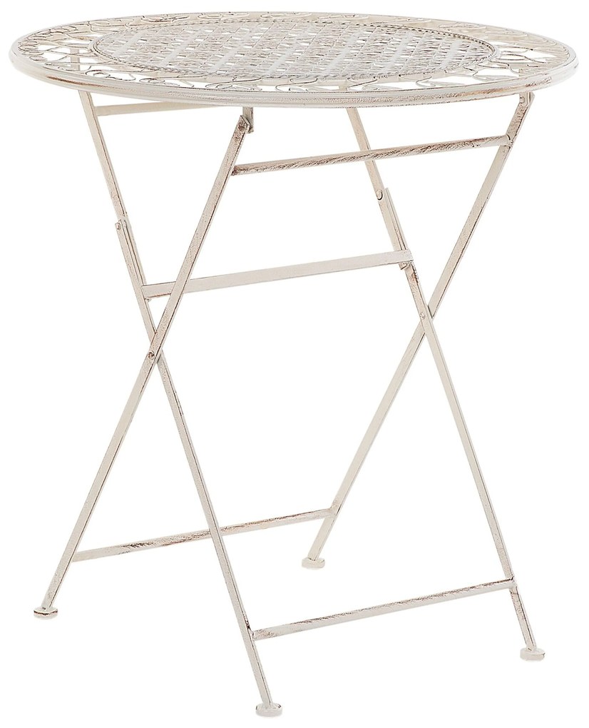 Set da balcone di un tavolo e due sedie beige/bianco sporco TRIESTE Beliani