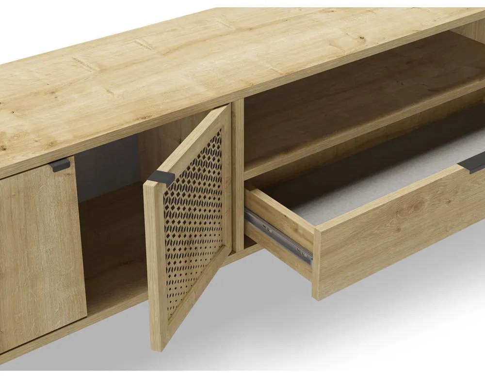 Tavolo TV in rovere di colore naturale 160x50 cm Inca - Marckeric