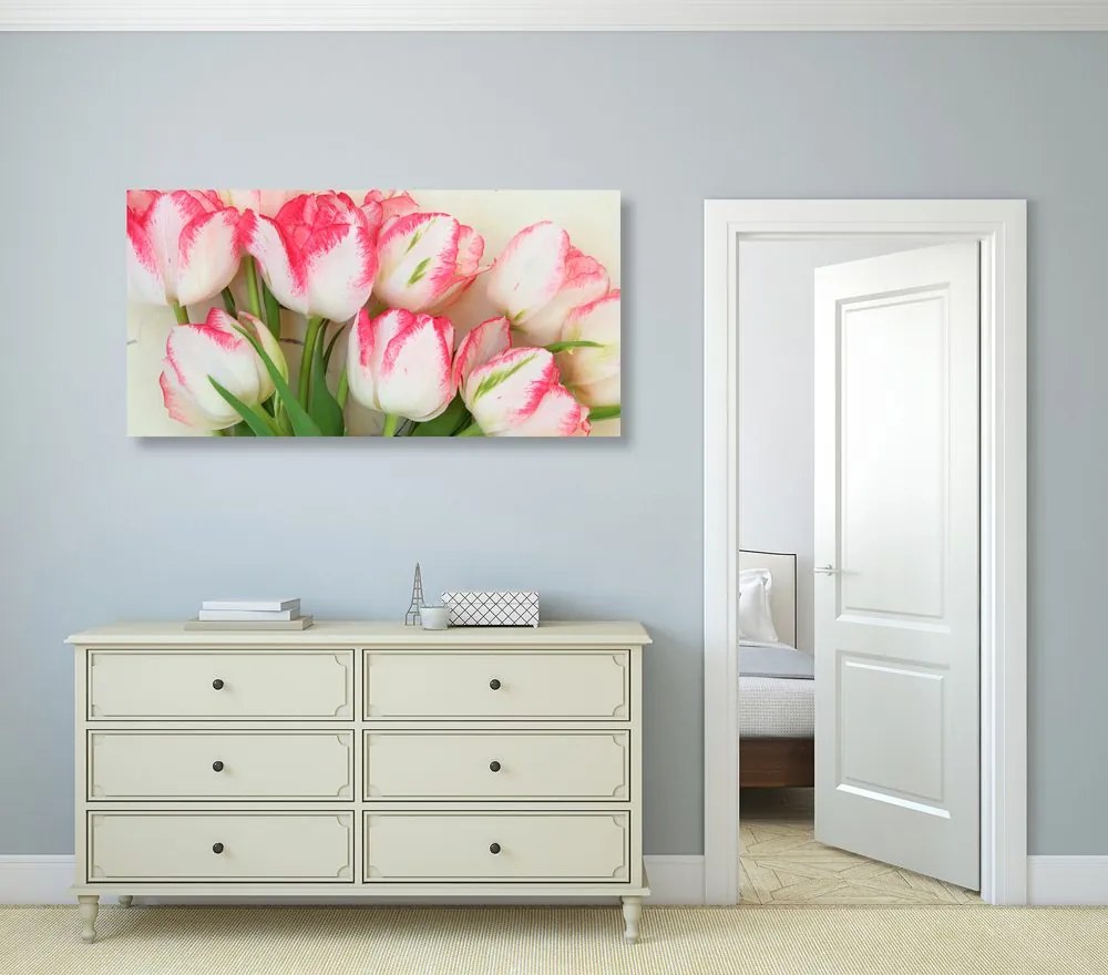 Quadro su tela – Tulipani con tocco primaverile