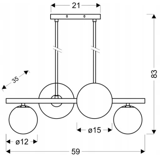 Lampadario su palo KAMA 4xG9/28W/230V