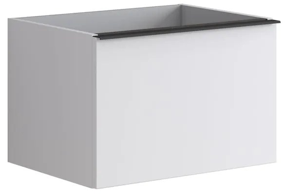 Mobile da bagno sotto lavabo Pixel plain bianco laccato opaco L 60 x H 40 x P 45.5 cm 1 cassetto, lavabo non incluso